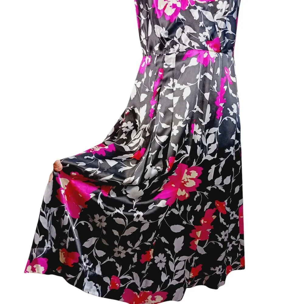 Monsoon, Vintage Y2K, 100% Silk Floral Dress, Sleeveless, Lined, A Line - Picture 8 of 15